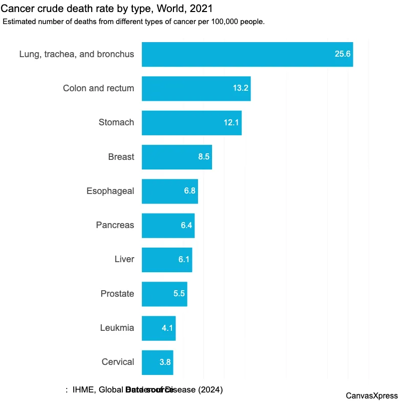2021 Global Cancer Death Rates Visualized
