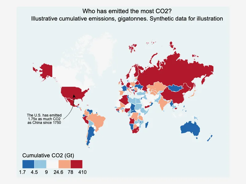 World choropleth with a heavy-tailed scale World choropleth with a heavy-tailed scale