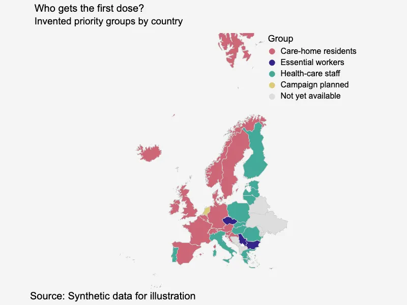 Categorical choropleth of Europe Categorical choropleth of Europe
