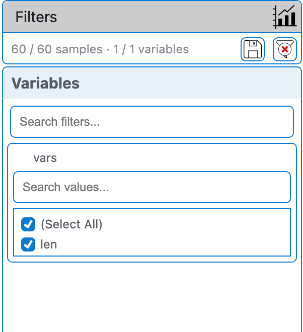 cx style, light: the data filter panel