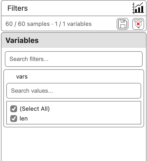 old style, light: the data filter panel
