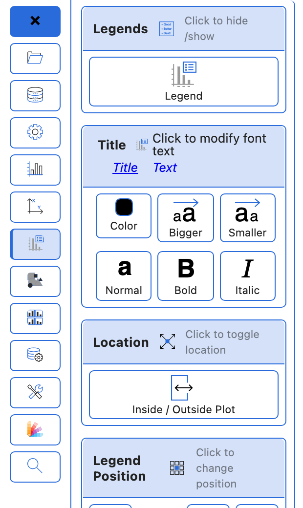 rdc style, light: the Customizer's Legends panel