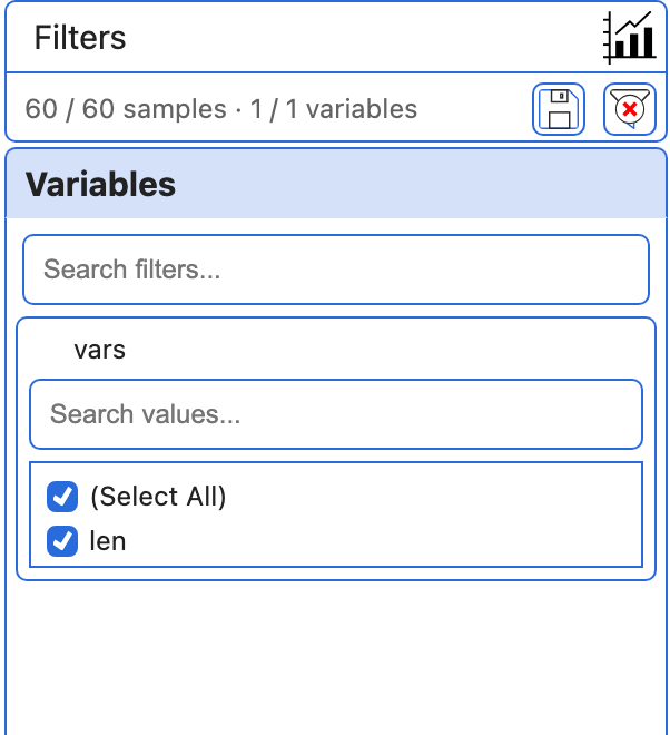 rdc style, light: the data filter panel
